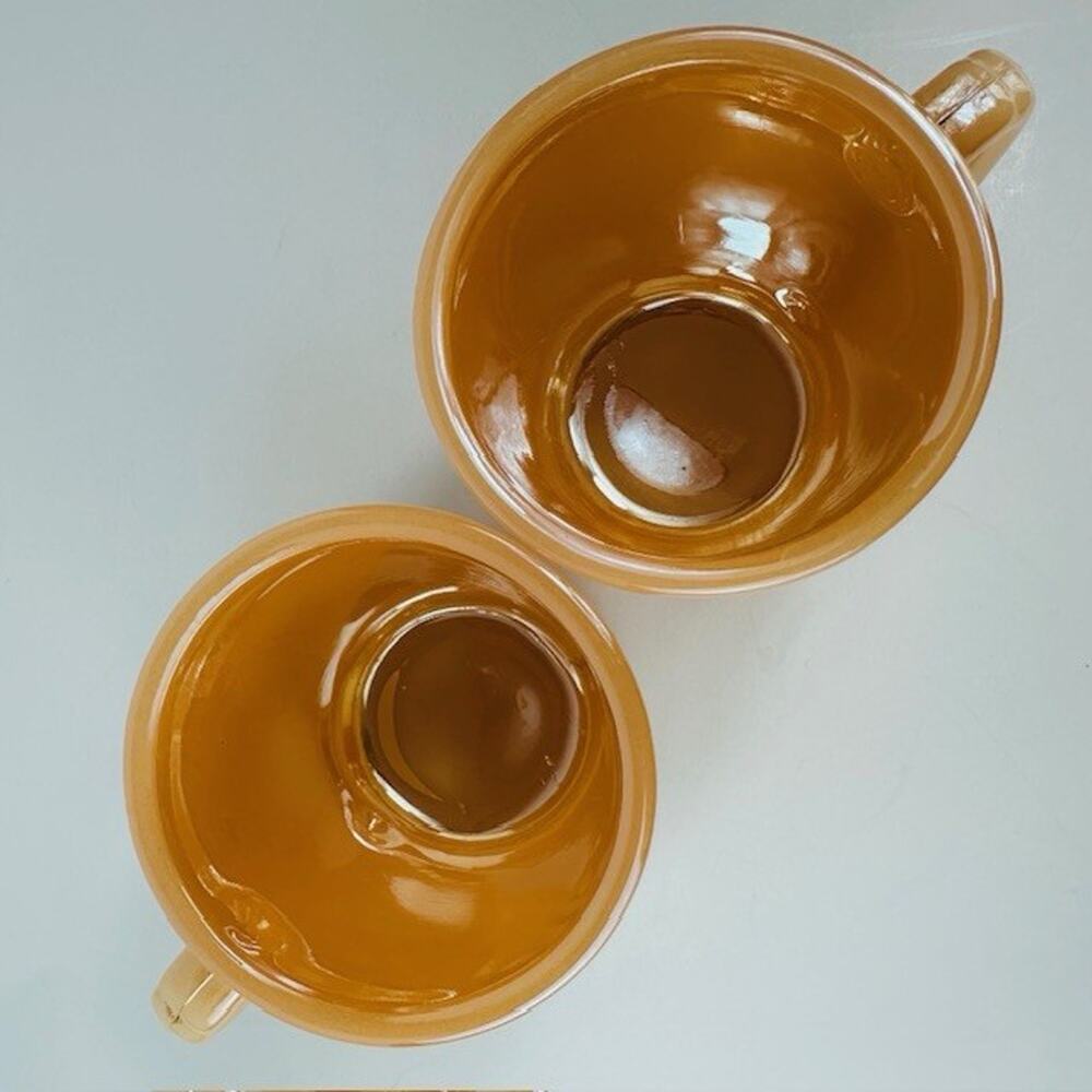 Anchor Hocking Fire King 2 Peach/Orange Lustre Mug/Cup D Handle Iridescent VTG - Picture 12 of 16